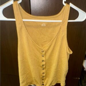 Women's Mustard Button-Down Tank Top